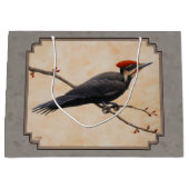 Pileated Woodpecker Gray Große Geschenktüte (Vorderseite)