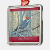 Pileated Woodpecker Merry Silbernes Ornament (Links)