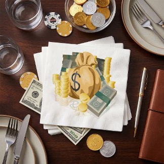 Piles aus dem Geldpapier Napkins Serviette