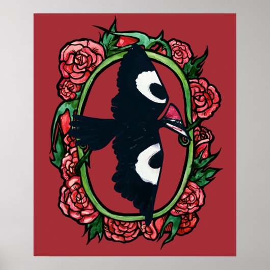 Piletierter Specker Bird Art Poster (Vorne)