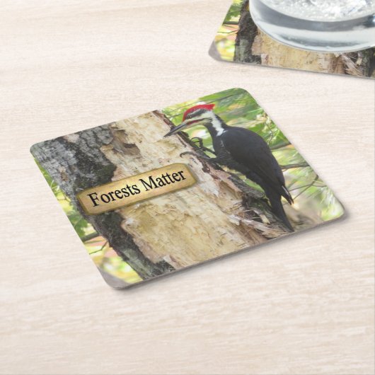 Piletiertes Woodpecker Ecology Untersetzer Set (angewinkelt)