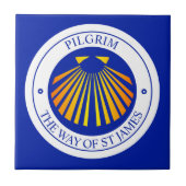 Pilger Camino Santiago de Compostela Fliese (Vorderseite)