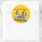 Pilger danken runder aufkleber (Tasche)