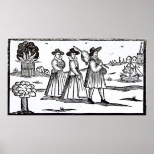 Pilger, die für die neue Welt abreisen Poster