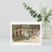 Pilger, die Ostereier ausstreichen Feiertagspostkarte (Stehend Vorderseite)