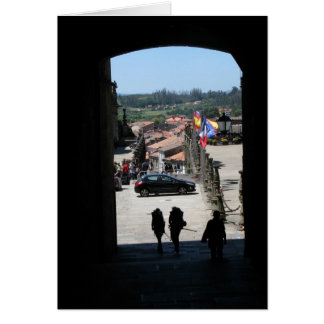 Pilger, die Santiago-Karte betreten