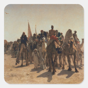 Pilger, die zu Mekka, 1861 gehen Quadratischer Aufkleber