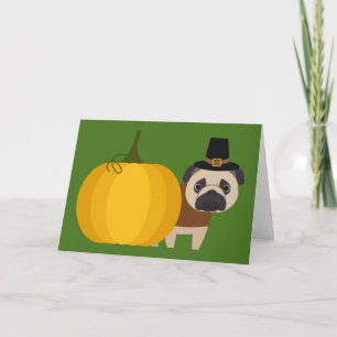 Pilger-Erntedank-Mops Feiertagskarte