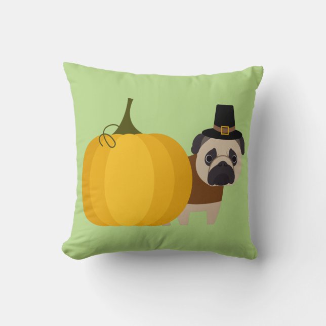 Pilger-Erntedank-Mops Kissen (Vorderseite)