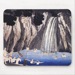 Pilger in dem Wasserfall von Utagawa Kuniyoshi Mousepad