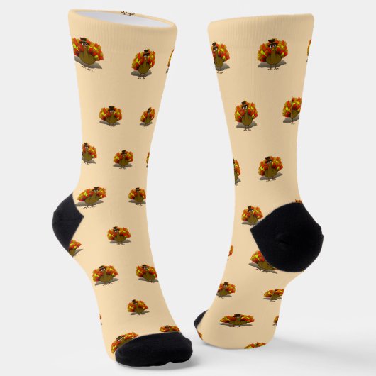 Pilger Truthahn Erntedankfest Socken (Gewinkelt)