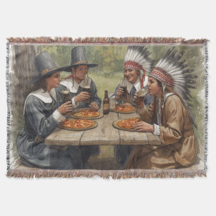 Pilger und Indianer Pepperoni Pizza Dunkelbier Decke