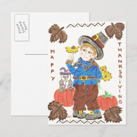 Pilgerjunge 1 Postkarte (Vorne/Hinten)