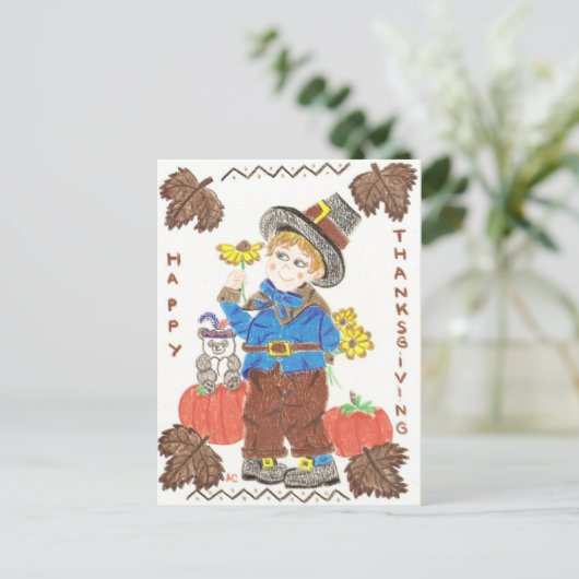 Pilgerjunge 1 Postkarte (Stehend Vorderseite)