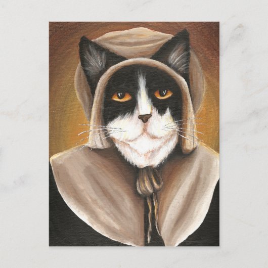 Pilgerkatze in puritanischen Kleider aus Kolonialz Postkarte (Vorderseite)