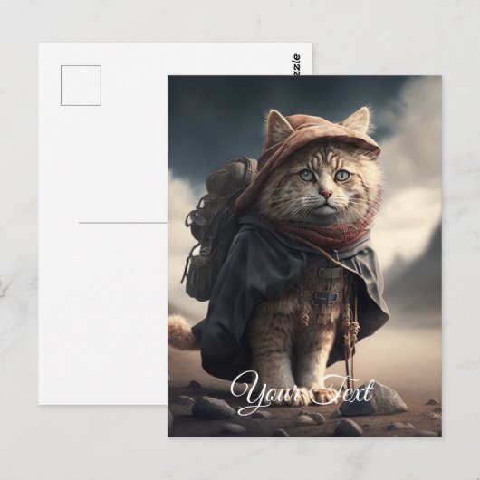 Pilgerkatze. Postkarte (Vorne/Hinten)