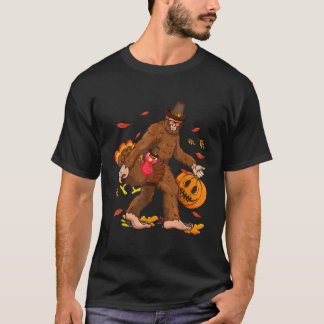 Pilgrim Bigfoot Turkey Retro Erntedank Sasquatc T-Shirt