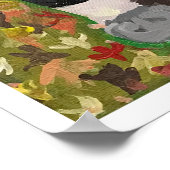 Pilgrim Cat Folk Art Erntedank Cat Boy Malerei Poster (Ecke)