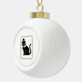 Pilgrim Cat Oversized T - Shirt Keramik Kugel-Ornament (Rechts)