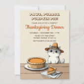 Pilgrim Cat Purrfect Funny Thanksgiving Dinner Einladung (Vorderseite)