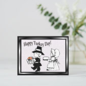 Pilgrim Children Happy Turkey Day - Anpassen Sie e Postkarte (Stehend Vorderseite)