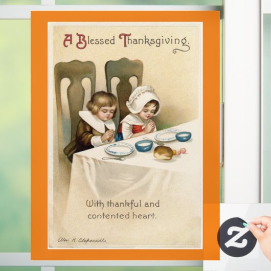 Pilgrim Children Prachen Fensterheber Fensteraufkleber (Zuhause)