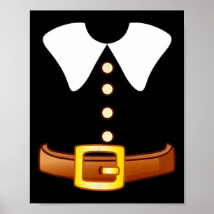 Pilgrim Costume Halloween Funny Erntedank Boys Poster