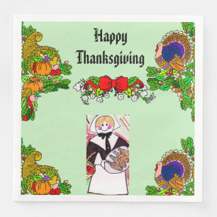 PILGRIM ERNTEDANK PAPIERABENDS NAPKINS SERVIETTE