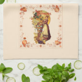 Pilgrim Girl Erntedank Geschirrtuch (Gefaltet)