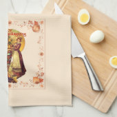 Pilgrim Girl Erntedank Geschirrtuch (Viertel Falte)