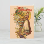 Pilgrim Girl mit Viktorianischem Stil Einladung (Stehend Vorderseite)