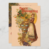 Pilgrim Girl mit Viktorianischem Stil Einladung (Vorne/Hinten)