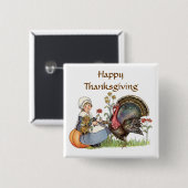 Pilgrim Girl - Textoption anpassen Button (Vorne & Hinten)