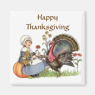 Pilgrim Girl - Textoption anpassen Magnet