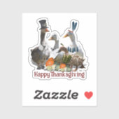 Pilgrim Goose Ducks Thanksgiving Aufkleber (Blatt)