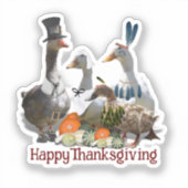 Pilgrim Goose Ducks Thanksgiving Aufkleber (Vorderseite)
