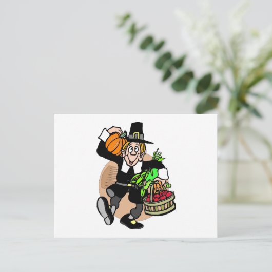 Pilgrim Harvest Postkarte (Stehend Vorderseite)