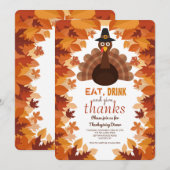 Pilgrim Hat Erntedank Dinner Einladung (Vorne/Hinten)