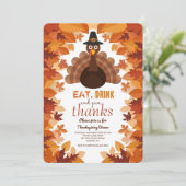 Pilgrim Hat Erntedank Dinner Einladung (Stehend Vorderseite)