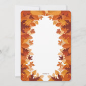 Pilgrim Hat Erntedank Dinner Einladung (Rückseite)