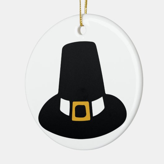 Pilgrim Hat Keramik Ornament (Links)