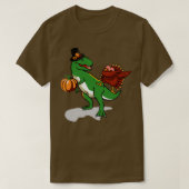 Pilgrim hat T Rex Dinosaur Dabbing T-Shirt (Design vorne)