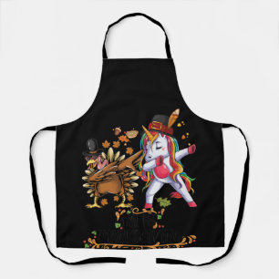 Pilgrim Hat Turkey Unicorn Dabbing Erntedank Schürze