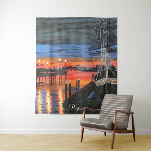 Pilgrim im Morgengrauen Dana Point Hafen Wandteppich (Beispiel)