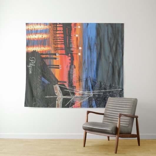 Pilgrim im Morgengrauen Dana Point Hafen Wandteppich (Beispiel (Horizontal))