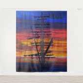 Pilgrim im Morgengrauen Dana Point Hafen Wandteppich (Vorderseite)