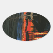 Pilgrim im Morgengrauen Ovaler Aufkleber (Vorderseite)