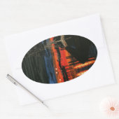 Pilgrim im Morgengrauen Ovaler Aufkleber (Umschlag)