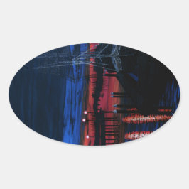 Pilgrim im Morgengrauen Ovaler Aufkleber