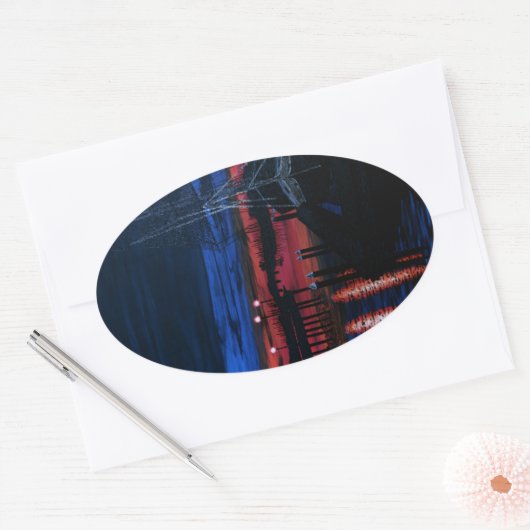 Pilgrim im Morgengrauen Ovaler Aufkleber (Umschlag)